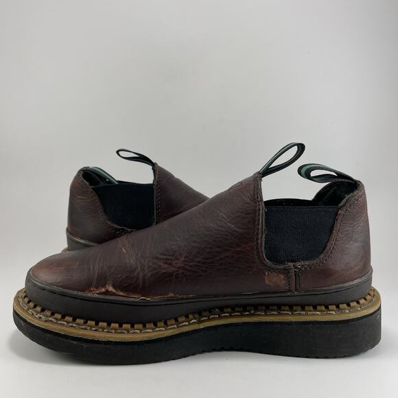 Georgia Boot Low Romeo Mens Size 7.5 Brown Leather Slip On Work Boots, Casual - Picture 12 of 12